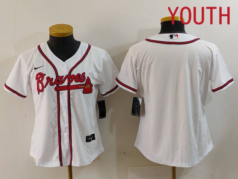 Youth Atlanta Braves Blank White Game 2024 Nike MLB Jersey style 5->youth mlb jersey->Youth Jersey